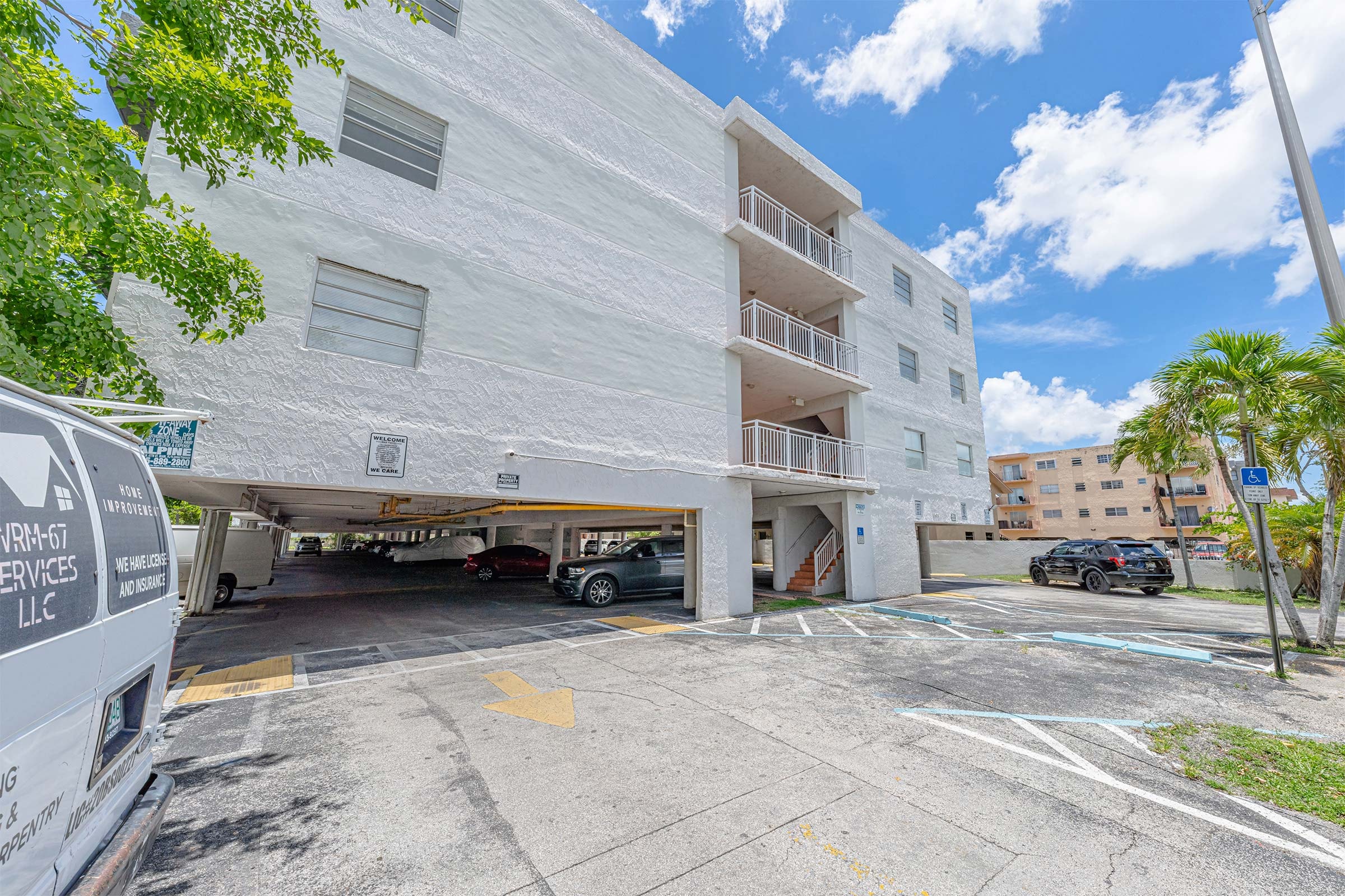 Montego Bay Apartments exterior building in Hialeah, Florida